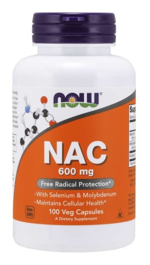 NAC  NAcetyloLCysteina 600 mg 100 kapsułek NOW FOODS