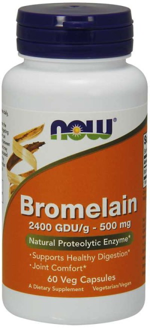 Bromelaina 2400 GDU 500 mg 60 kapsułek Now Foods