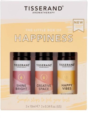 The Little Box of Happiness  Zestaw olejków eterycznych rollon na lepsze samopoczucie 3 x 10 ml Tisserand Aromatherapy