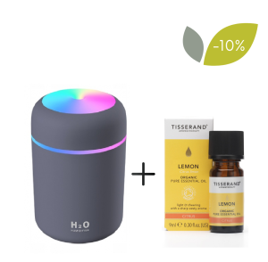 Zestaw Dyfuzor do olejków Appio kolor szary + Olejek Lemon Organic 9 ml TISSERAND
