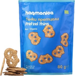 Precelki cienkie z solą morską BIO 80 g