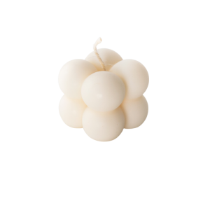 100 % natürliches Rapswachs Bubble Candle - kleine weiße MOHANI