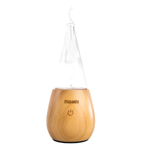 Zerstäuber-Diffusor für ätherische Öle - klarer Holzglaskegel MOHANI