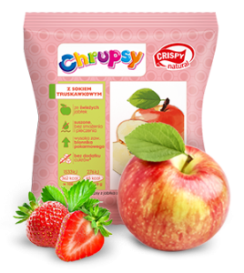 Chipsy z jabłka z sokiem truskawkowym Crispy Natural, 18g