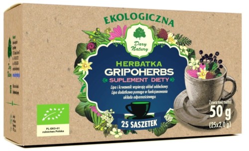 HERBATKA GRIPOHERBS  (25 x 2 g) BIO- DARY NATURY