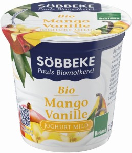 MANGO / VANILLA YOGHURT  BIO 150 g - SOBBEKE