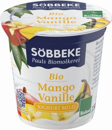 MANGO / VANILLA YOGHURT  BIO 150 g - SOBBEKE