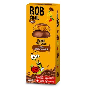 Przekąska mango w mlecznej czekoladzie Bob Snail, 30g