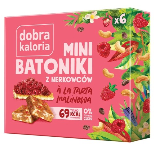 BATONIKI MINI Z NERKOWCÓW A'LA TARTA MALINOWA (6 x 17 g) 102 g - DOBRA KALORIA