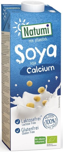 Boisson au soja avec calcium d'algues marines sans gluten BIO 1 L - NATUMI