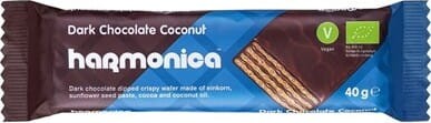 Waffel mit Kokos- und Kakaocreme in Schokolade BIO 40 g - HARMONICA