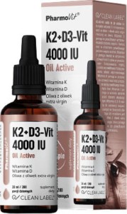 WITAMINA K2 + D3 W KROPLACH (75 mcg + 100 mcg) BEZGLUTENOWE 30 ml - PHARMOVIT (CLEAN LABEL)