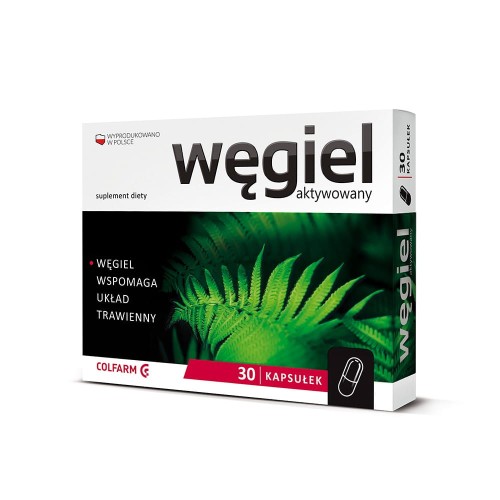 Węgiel na układ trawienny 30 kapsułek COLFARM