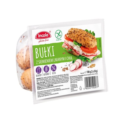 Bułka z siemieniem lnianym i chią 2x50 g