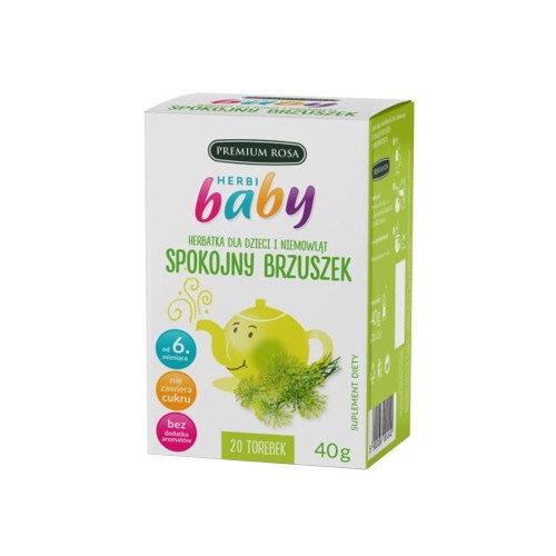 Tee für Kinder und Babys, ein ruhiger Bauch 20 PREMIUM ROSA Beutel