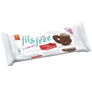 FIT&FREE Herbatniki czekoladowe bez cukru 120g CUKRY NYSKIE