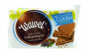 Wafle kakaowe bez dodatku cukru 110g WAWEL