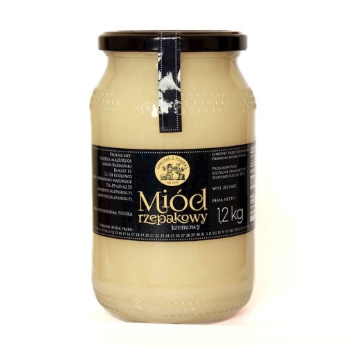 Miód kremowy rzepakowy 1,2kg SPECJAŁ Z PASIEKI