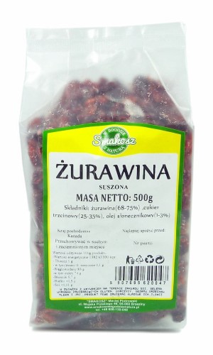 SMAKOSZ Żurawina suszona kandyzowana 500g