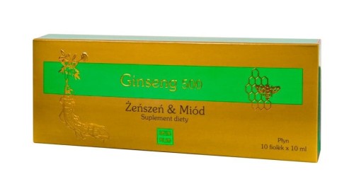Ginseng 500 żeńszeń + miód 10x10ml fiolki (zielone) GINSENG POLAND