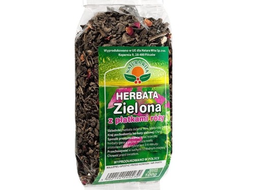 NATURA-WITA Herbata zielona z płatkami róży 100g FOLIA