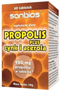 SANBIOS Propolis plus cynk i acerola 60 tabl.