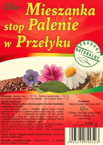 Mieszanka Stop Palenie w Przełyku 100g FLOS