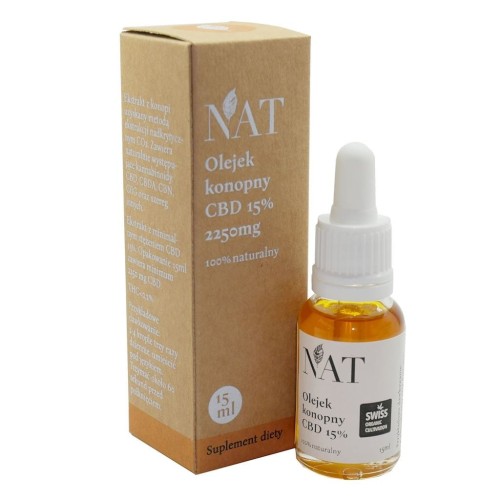 NAT Olejek - ekstrakt z konopi 15% CBD 15ml
