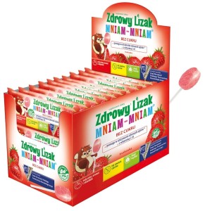 Zdrowy lizak TRUSKAWKA Mniam-Mniam b/c display 40 szt STARPHARMA