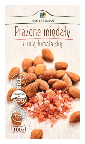 PIĘĆ PRZEMIAN Migdały prażone z solą himalajską 100g