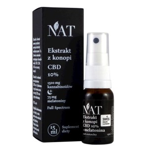 NAT Olejek - ekstrakt z konopi 10% CBD + melatonina 15ml aerozol