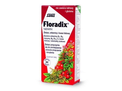 Żelazo, witaminy i kwas foliowy 84 tabletek Floradix