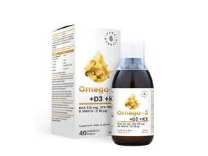 Omega-3 omega 3 370 DHA + D3 D-3 2000IU + K2 K-2MK7 90µg 200 ml AURA HERBALS
