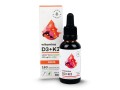Vitamine D3 D-3 4000 IE uit lanoline + K-2 K2 MK7 100 mcg uit natto Forte vloeistof 30ml Aura Herbals