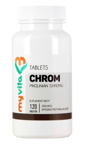 Chrom Pikolinian chromu chrome 200 mcg 120 tabletek - MyVita