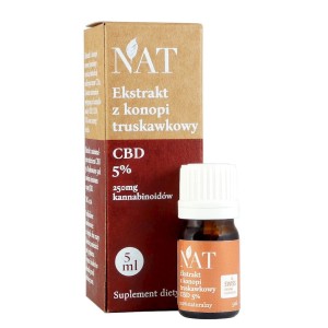 NAT Olejek - ekstrakt z konopi Truskawkowy 5% CBD 5ml