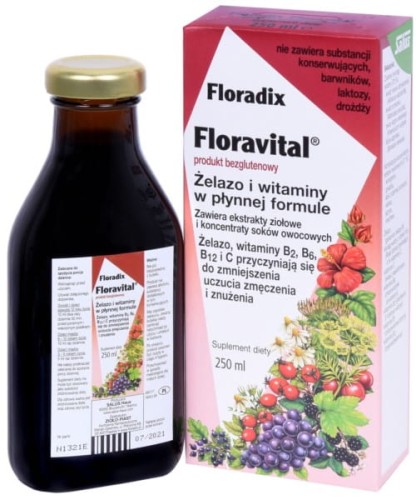 Zioło-Piast Floradix Żelazo Bezglutenowe 250 ML