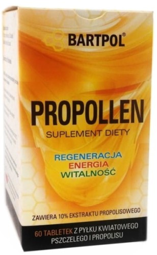 Bartpol Propollen 60 tabletek Wspiera Układ Krwionośny