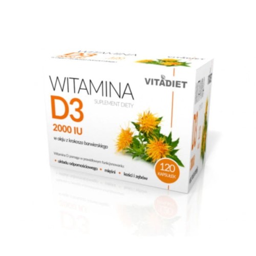 Vitadiet Akavit  Witamina D3 2000 iu 120 kapsułek