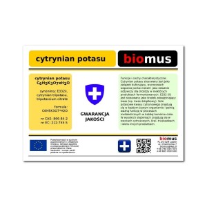 Cytrynian potasu Cytrinian Tripotasu 500g BIOMUS