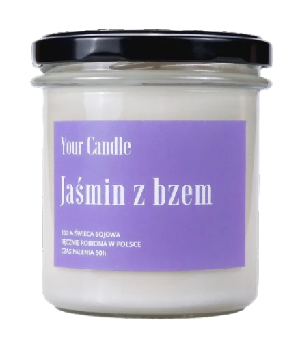 Soja-Jasmin-Kerze mit Flieder 300 ml - IHRE KERZE