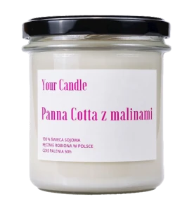 Panna Cotta Sojakerze mit Himbeeren 300 ml - IHRE KERZE