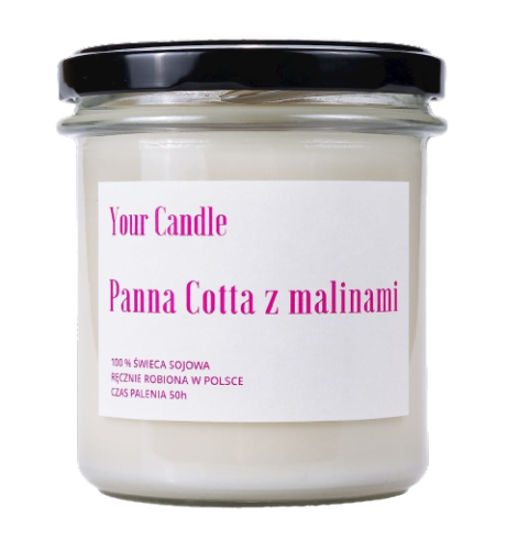Panna Cotta Sojakerze mit Himbeeren 300 ml - IHRE KERZE