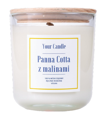 Panna Cotta Sojakerze mit Himbeeren 210 ml - IHRE KERZE