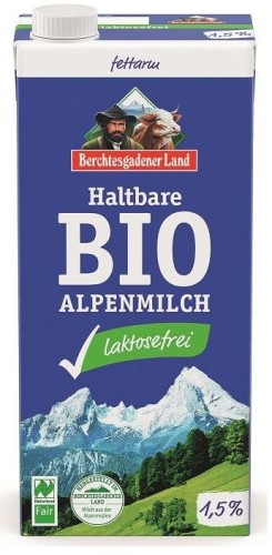 MLEKO UHT O OBNIŻONEJ ZAWARTOŚCI LAKTOZY (min. 1,5 % TŁUSZCZU) BIO 1 L - BERCHTESGADENER LAND
