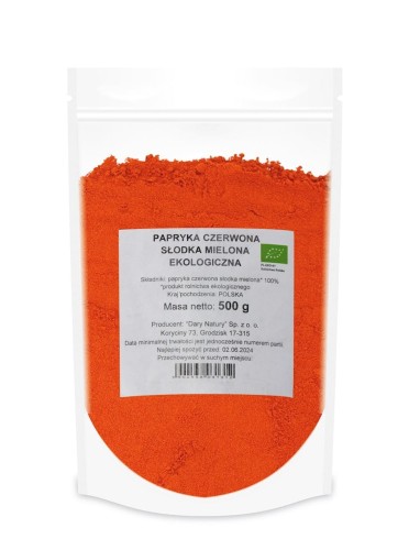 ROTE PAPRIKA, GEMAHLEN BIO 500 g - HORECA (GESCHENKE DER NATUR)