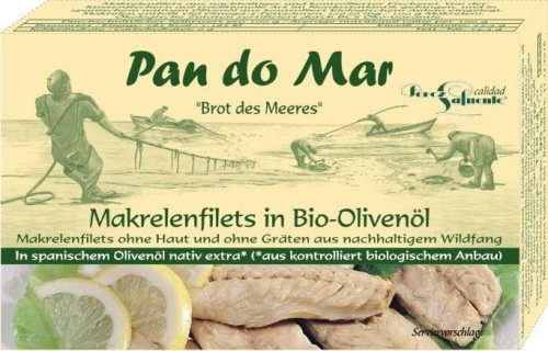 MAKRELA FILETY W BIO OLIWIE Z OLIWEK EXTRA VIRGIN 120 g (90 g) - PAN DO MAR