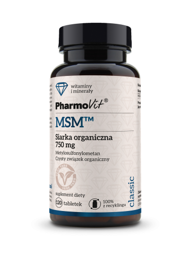 MSM™ Siarka organiczna 750 mg 120 tab | Classic Pharmovit