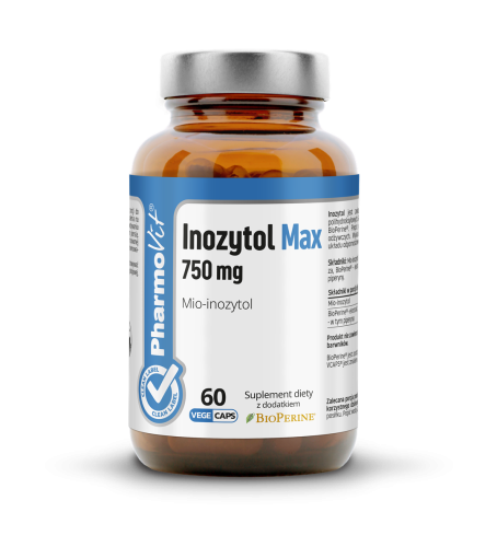 Inozytol Max 750 mg Mio-inozytol 60 kaps Vcaps® | Clean label Pharmovit