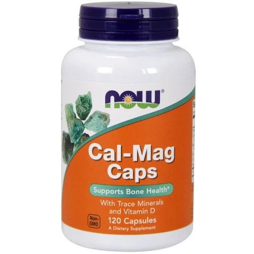 Wapń i magnez + pierwiastki śladowe i witamina D3 Cal - Mag with trace minerals and vitamin D Caps 120 kapsułek Now Foods